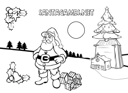 Santa Claus' Workshop - Christmas Coloring Page