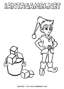 Ibereth, Santa Claus’ elf - Christmas Coloring Page