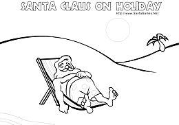 Santa Claus on holiday - Christmas Coloring Page