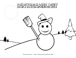 The snowman - Christmas Coloring Page