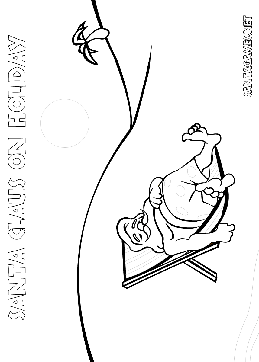 Santa Claus on holiday | Coloring Page