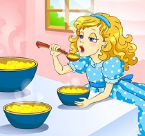 Goldilocks ate the porridge all up